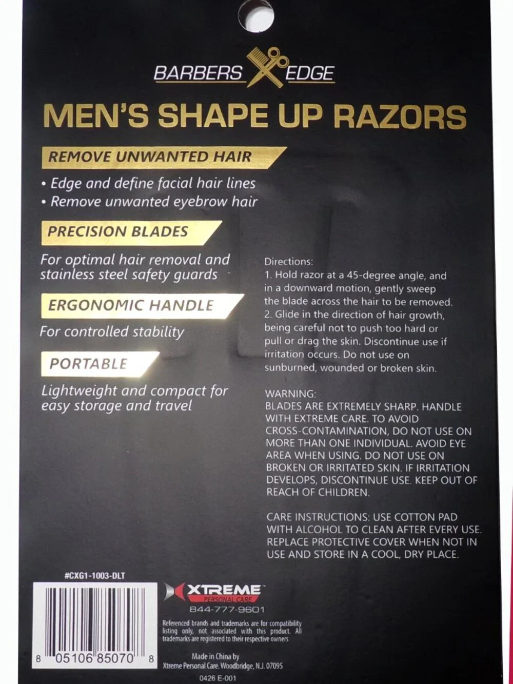 Barbers Edge Men's Shape Up Razors, 3-Count Pack